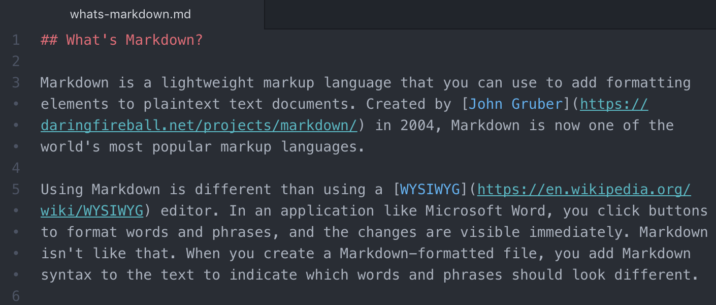 Markdown file in the Atom text editor